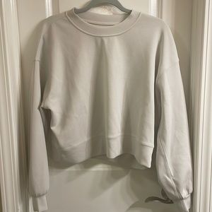 lululemon softstreme perfectly oversized crop crew in White Opal